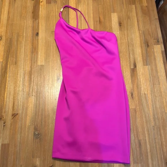 Guess | Dresses | Gorgeous New Guess Hot Pink Dress One Shoulder Dress Size  M Runs Small | Poshmark